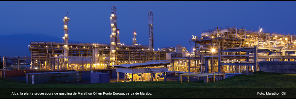 Alba, la planta procesadora de gasolina de Marathon Oil en Punto Europa, cerca de Malabo (Foto: Marathon Oil)